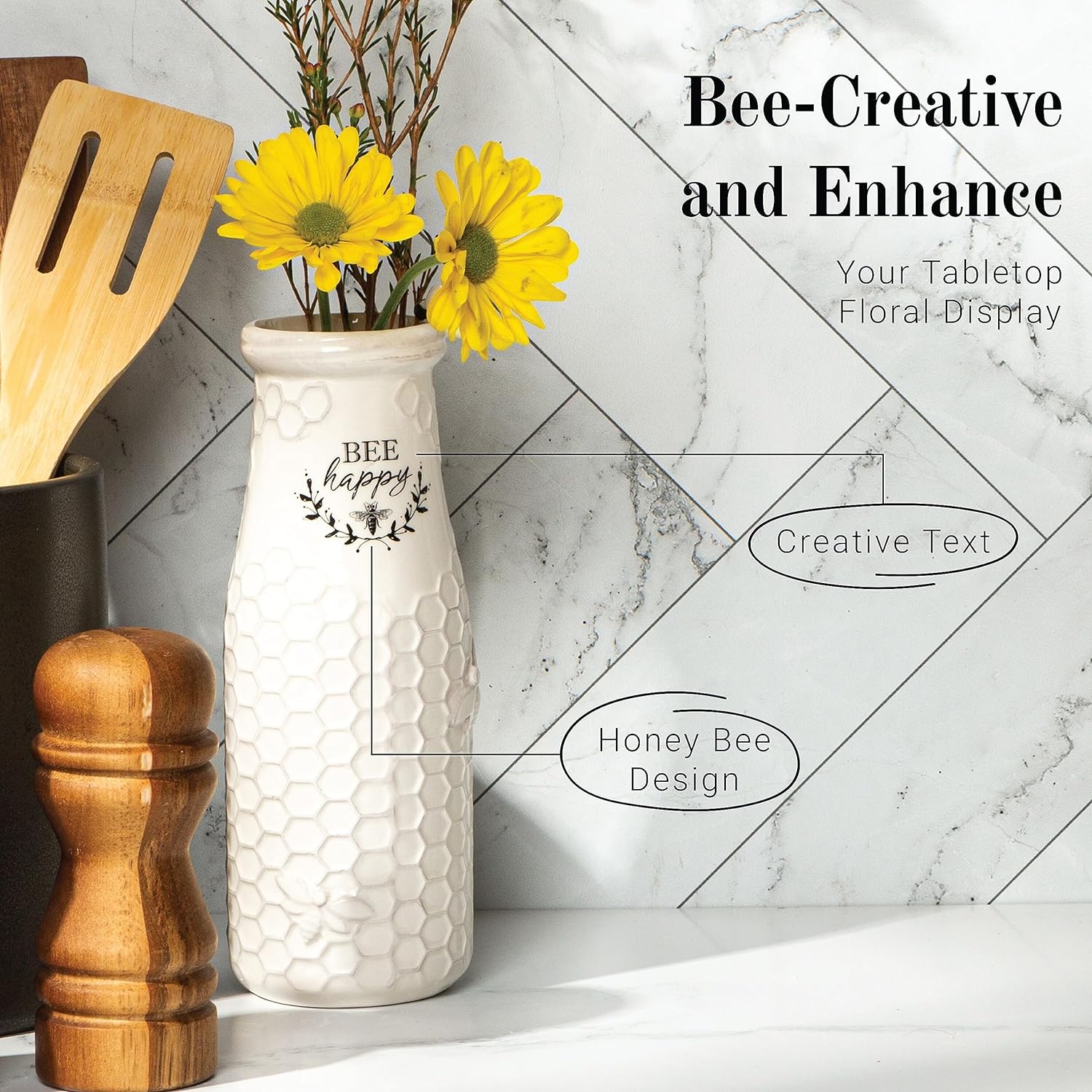 Ceramic Flower Vase, Flower Vase, Honeycomb Decor - 3 Ceramic Flower Vase, Flower Vase, Honeycomb Decor - 3